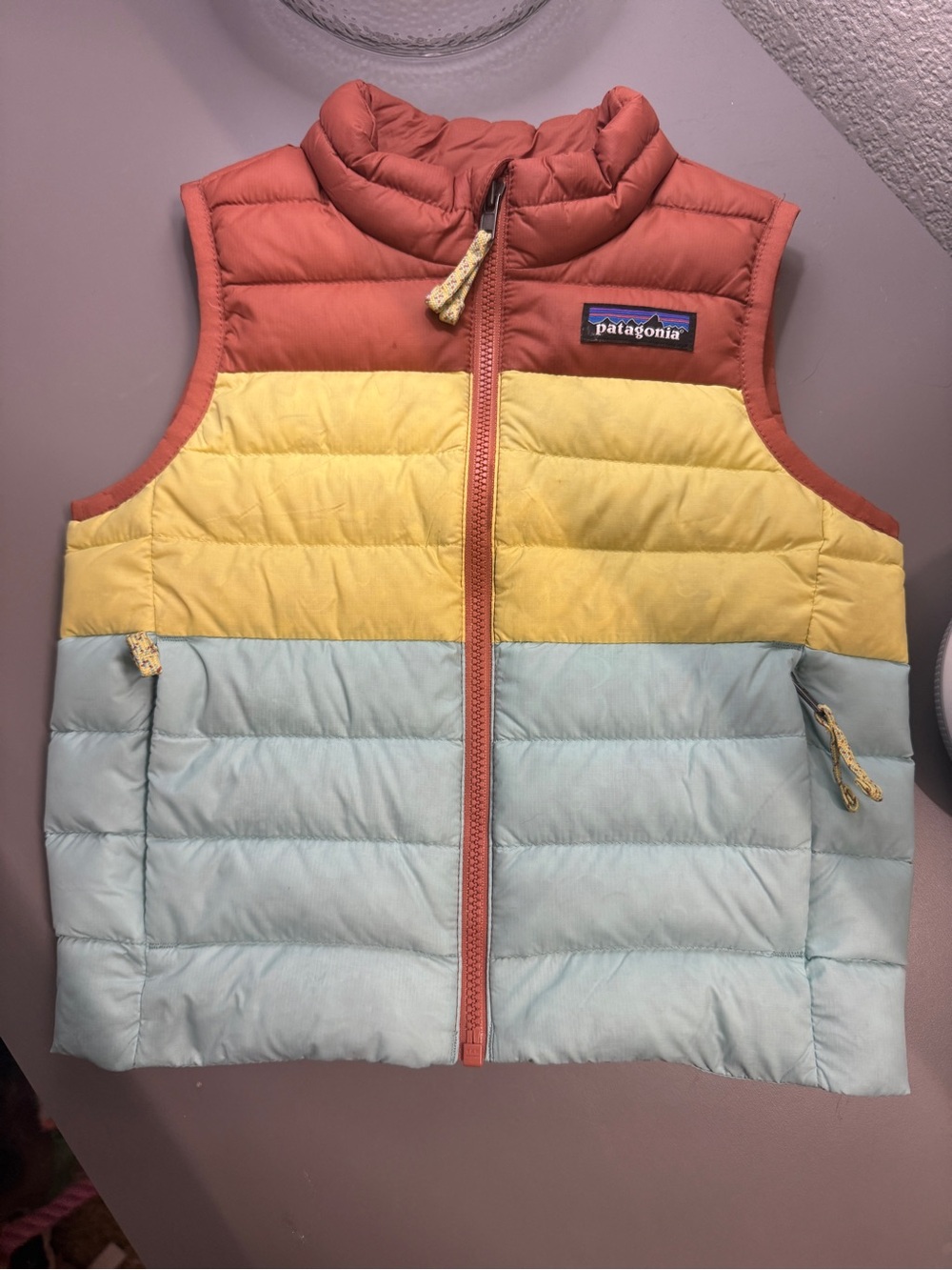 Patagonia Baby Down Sweater Vest 2T Colorblock Puffer Toddler Kids - Picture 2 of 12